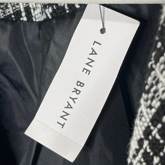 Lane Bryant Black & White Tweed Blazer With Gold Buttons Lined Front Pockets - Picture 7 of 8